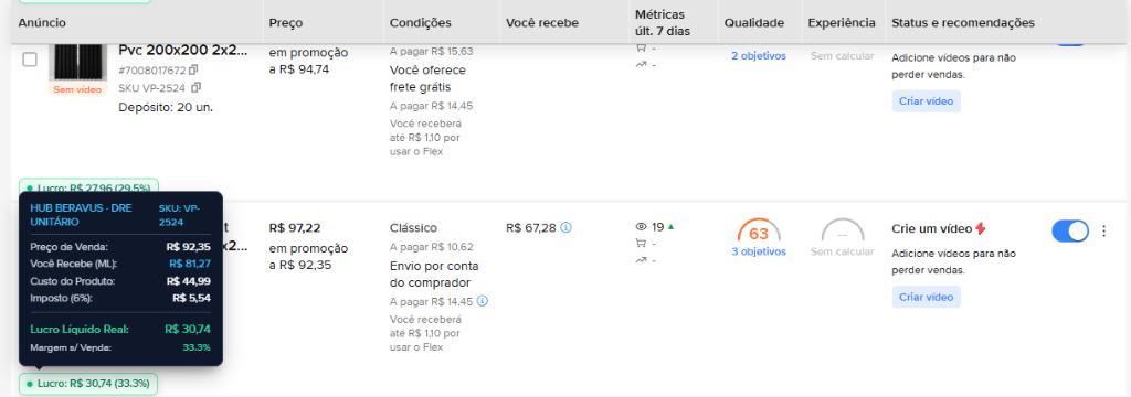 Extensão Chrome Beravus Hub no Mercado Livre